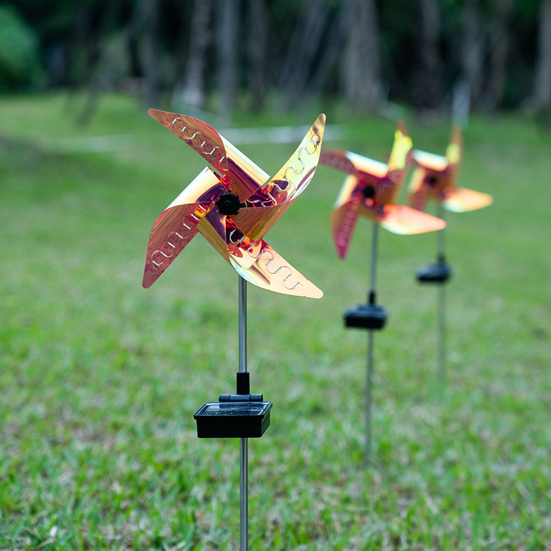 Solar energy windmill landscape light outdoor illumination solar garden sculpture lawn insert courtyard decorative light colorful lights
