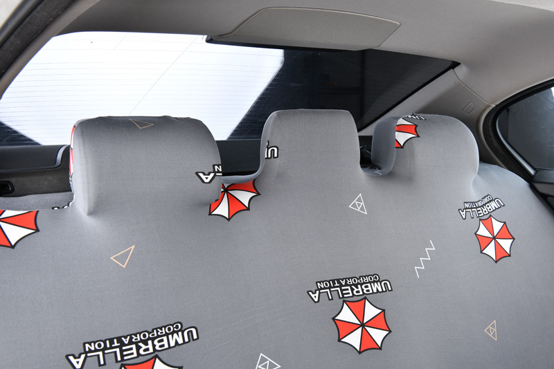 Car rear seat cover set with elastic backrest cover, cushion cover, fabric anti-slip thin model, universal for all seasons