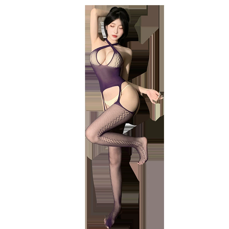 霏慕 Love Love Net Exposed Buttocks and Crotch Open Socks 7521 Sexy Underwear Sexy Pure Black Silk Temptation 48/Bag
