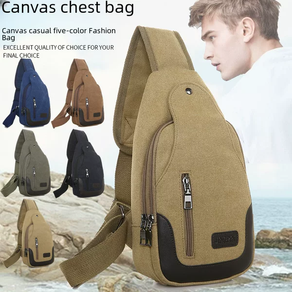 Bags 2026 New Style Men's Chest Bag Canvas Bag Crossbody Bag Men's Bag Shoulder Bag Chest Small Backpack Casual Waist Bag