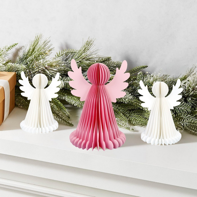 Navidad panal ángel decoración ornamentos bautismo papel decoración panal ángel decoración de mesa decoración de cena de Pascua