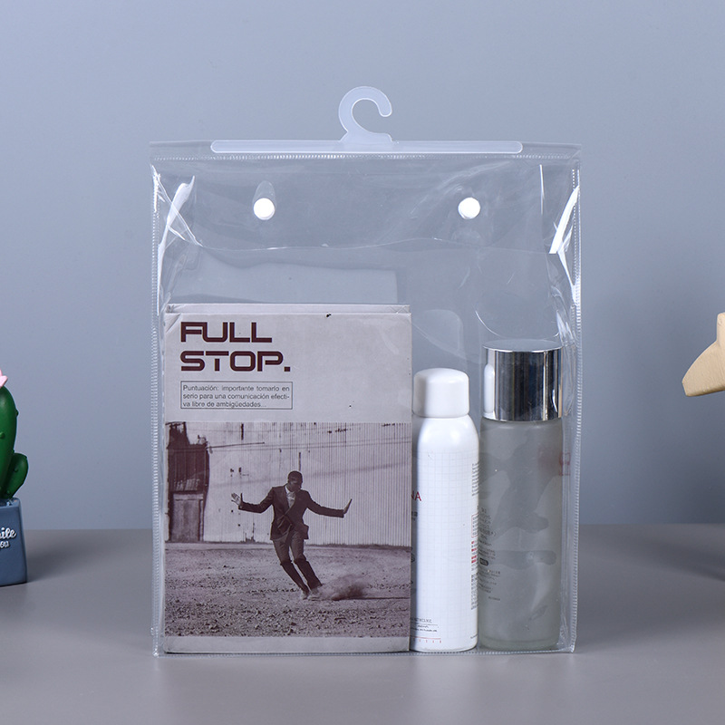 透明PVC塑料挂钩袋服饰包装袋pp挂钩立体式按扣收纳袋pvc挂钩袋