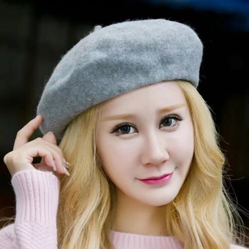 Spring and Autumn Bestselling Wool Solid Color Retro Beanies for Women New Korean and Japanese Style Fashion Literature and Art Thick Artist Hats