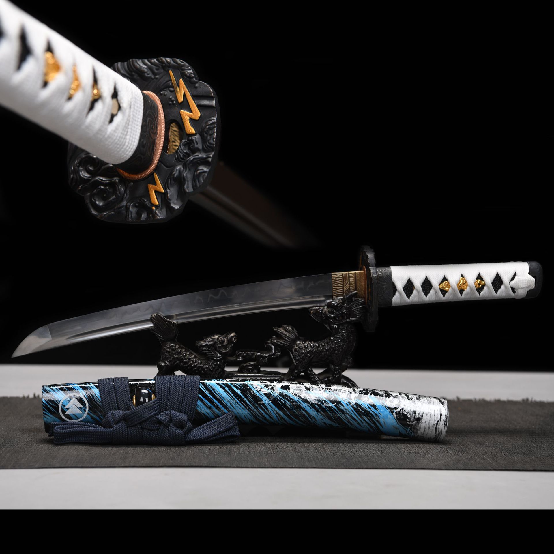 龙泉宝剑华影剑T10钢手工锻打覆土烧刃手工研磨收藏冷兵器未开刃