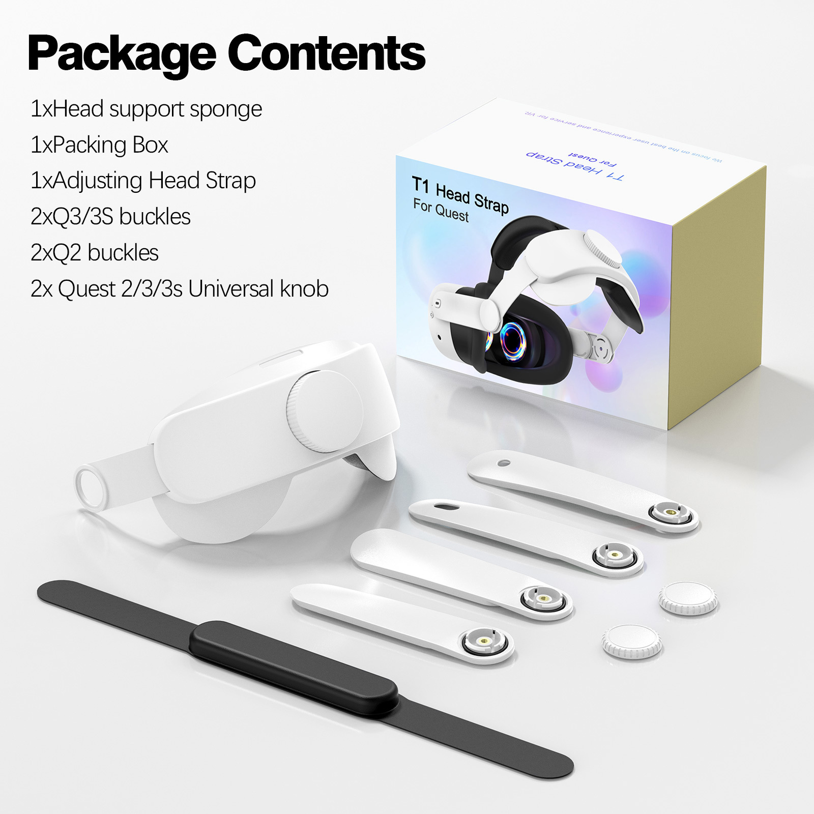 Modelo universal adecuado para accesorios de VR con diadema ajustable para la cabeza, compatible con Meta Quest 3/Quest 3s/Quest 2.