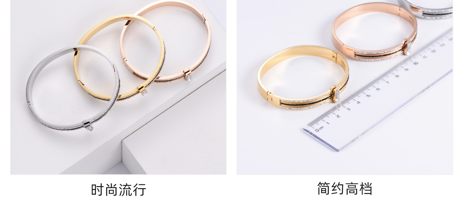 Bracelets De Commutateur De Boucle D&#39;acier Inoxydable De Couleur De Contraste De Mode Coréenne En Gros Nihaojewelry display picture 4
