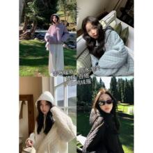 轻暖不臃肿90白鸭绒轻菱格立领连帽羽绒服宽松保暖外套女L1030X