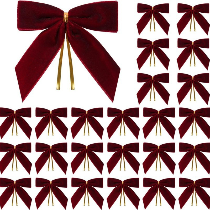 クロスボーダースポット 2.5 センチメートルベルベットリボンクリスマスツリー装飾ペンダントクリスマス雰囲気装飾小道具|undefined