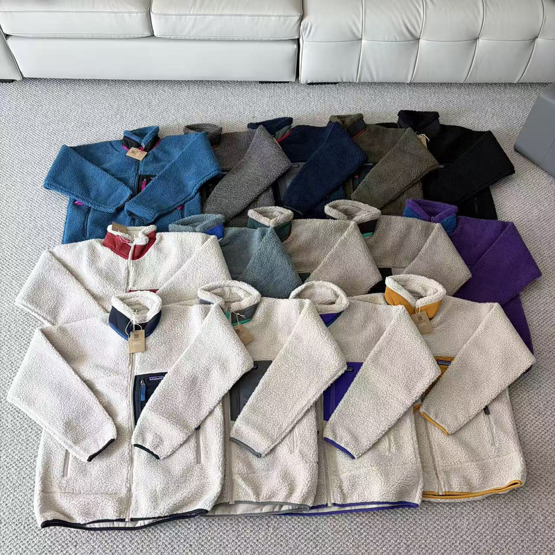 Cross-Border Exclusive Supply of Pata Bata Couple's Fleece Lamb Wool Patchwork Pocket Stand Collar Warm Couple's Jacket for Men and Women Cross-Border Exclusive Supply of Pata Bata Couple's Fleece Lamb Wool Patchwork Pocket Stand Collar Warm Couple's Jacket for Men and Women
