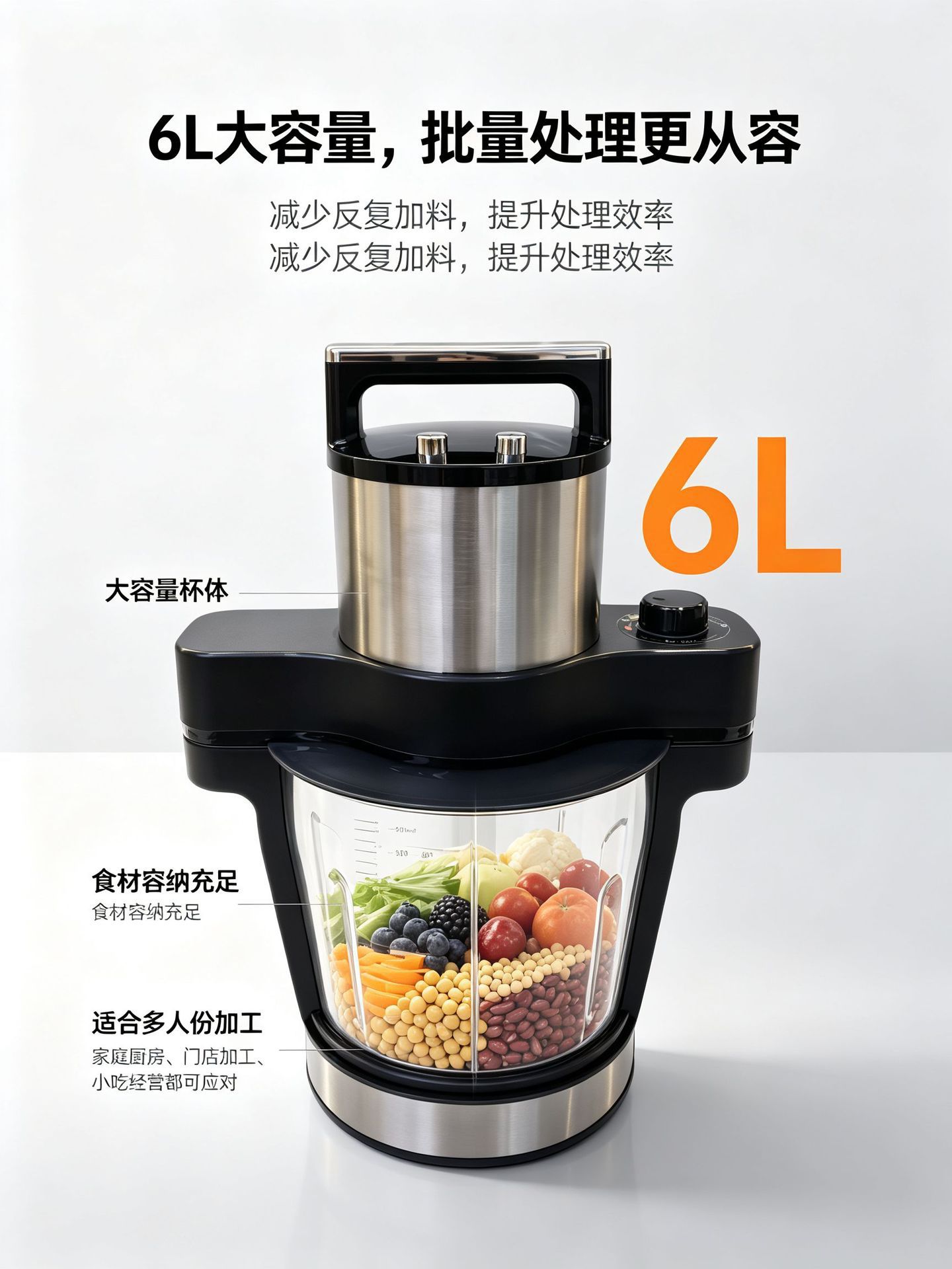 新品芙芙机fufu Machine亚马逊糊糊机6L大容量绞肉机不锈钢搅拌机