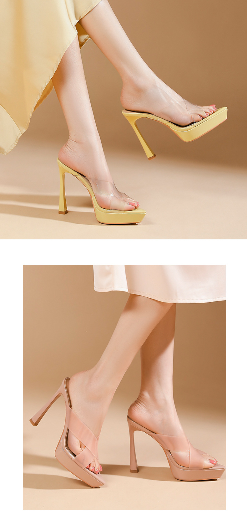 Sandal cao gót nữ mũi nhọn quai chéo gót 12 cm — Bạc-12cm chi tiết 6