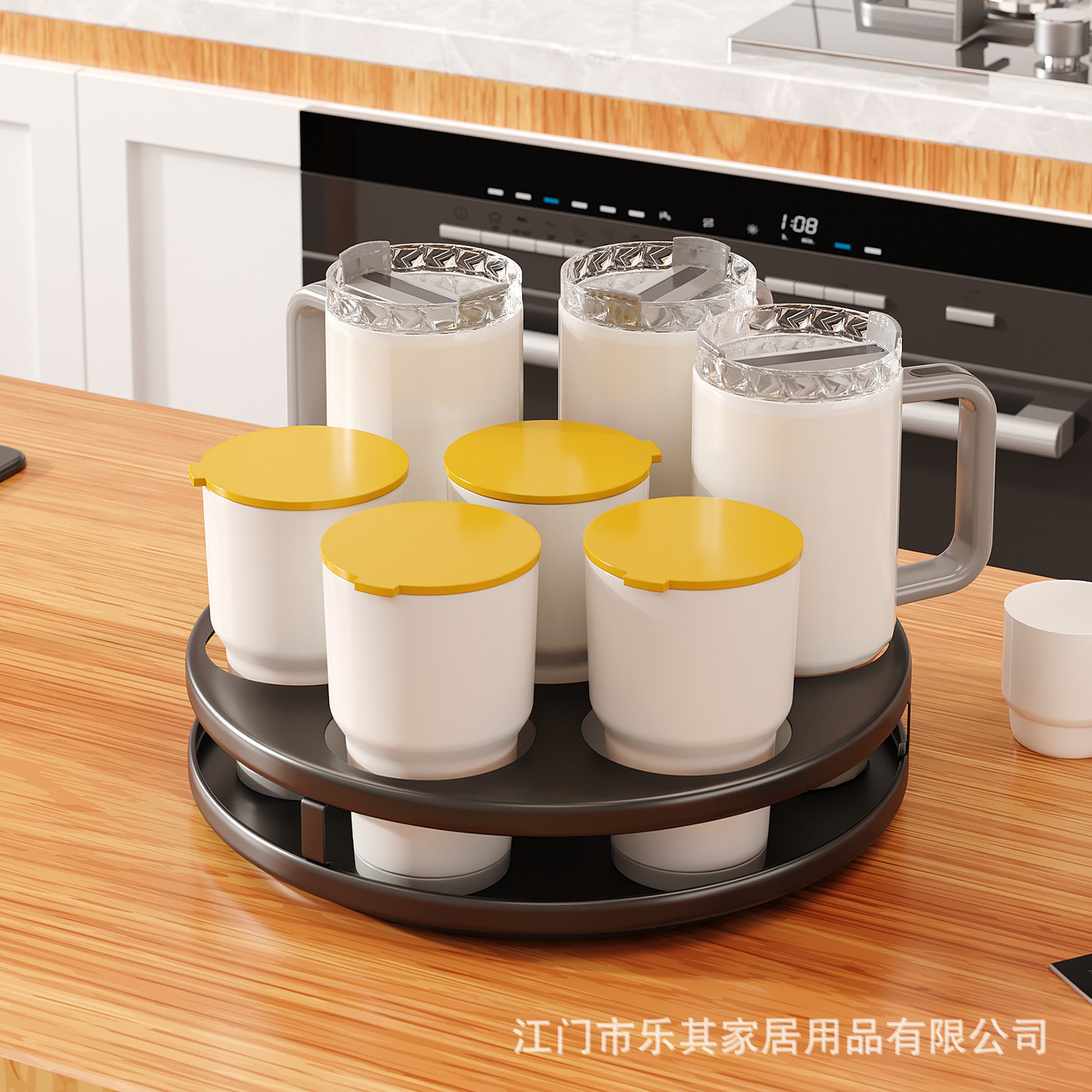 bandeja de drenaje de doble capa para el escritorio doméstico para colocar taza de calor en el marco de la taza de agua de la herradura de agua