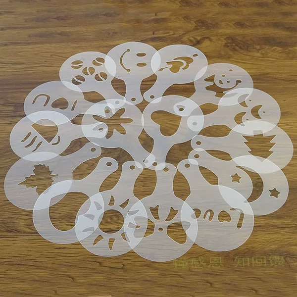 Fancy Coffee printing model flower mould milk bubble spray flower template set baking utensils cake pastry decoration