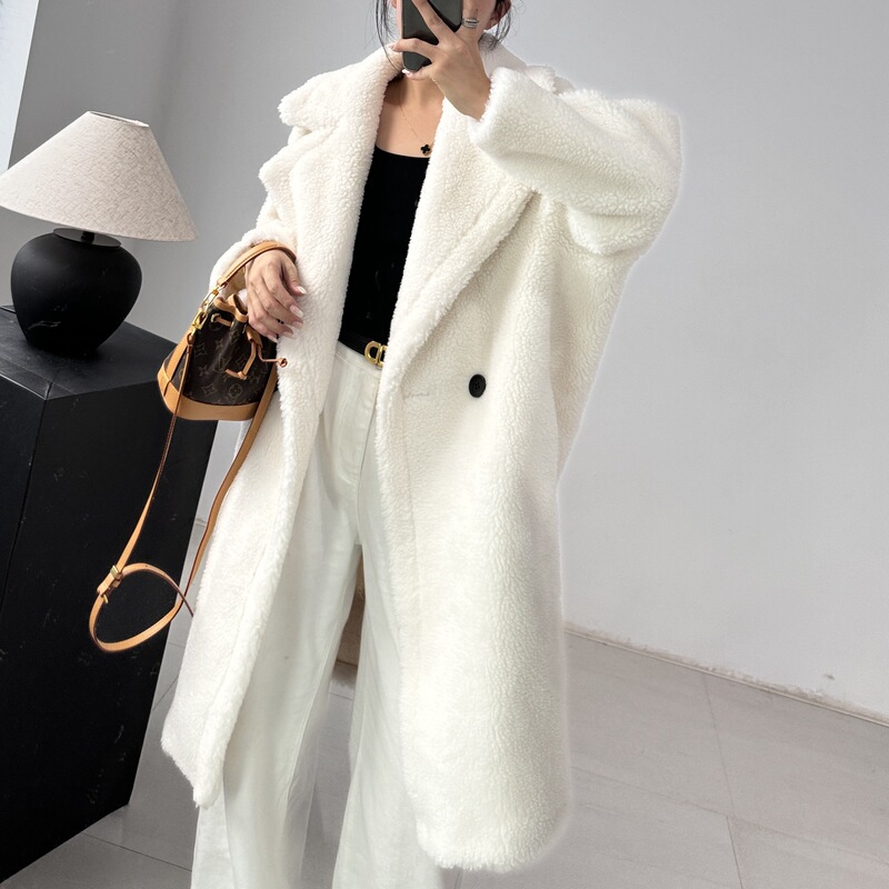 Teddy Bear Coat m Brand Jacket Teddy Fur Silhouette Alpaca Wool Casual Winter Long Style Women's 2024 Bear Fleece