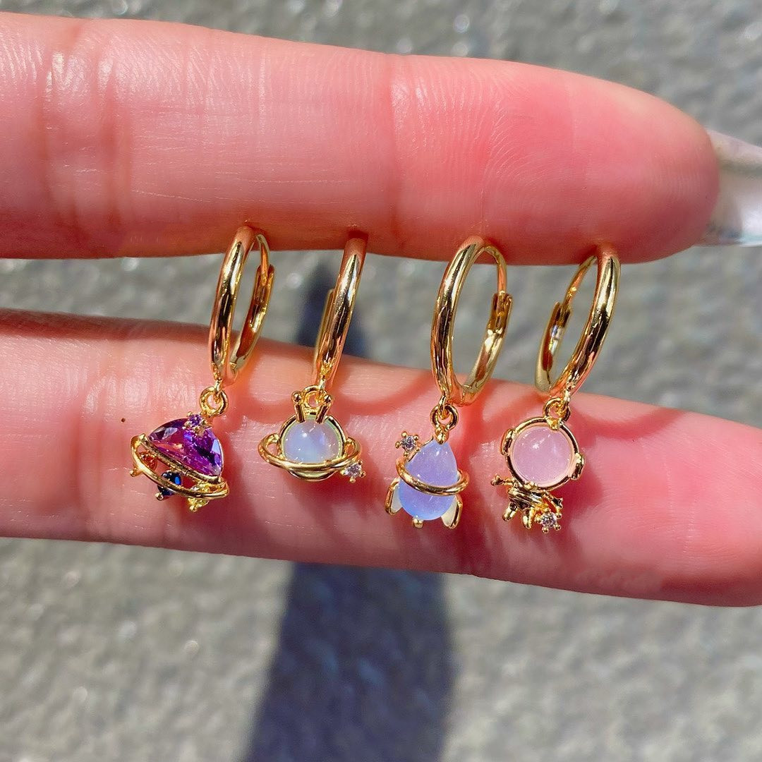 space creative cartoon cute earrings