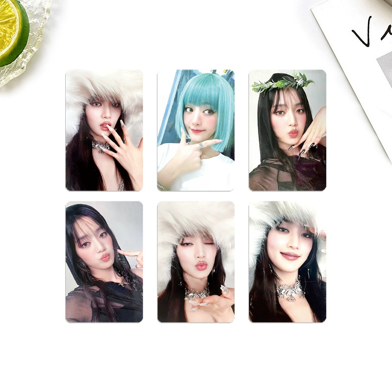 Набор фотокарт (G) I-DLE 2 альбом, K4 специальные случайные подписанные карты — 6 шт., 8,5×5,4 см