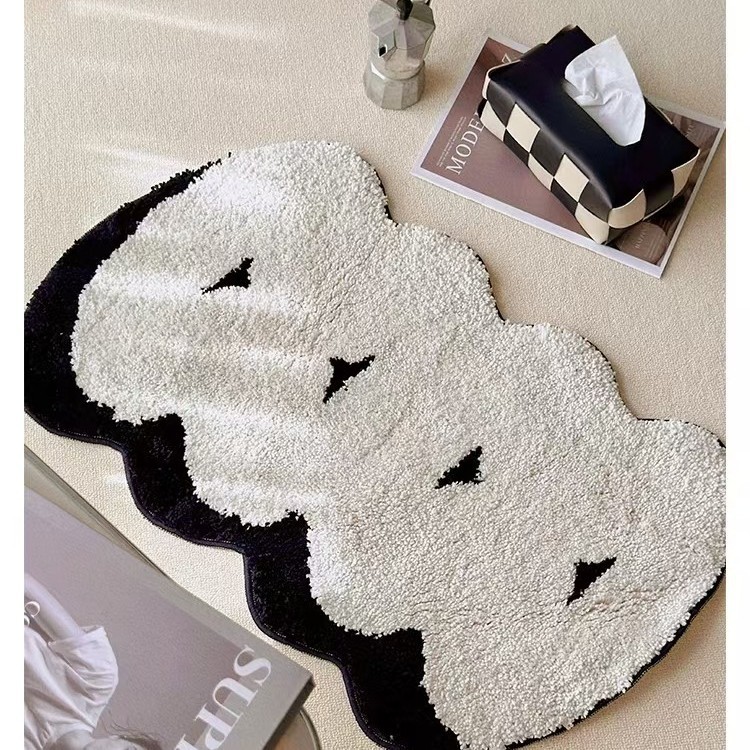 Cream non-slip carpet for home use for living room for bed