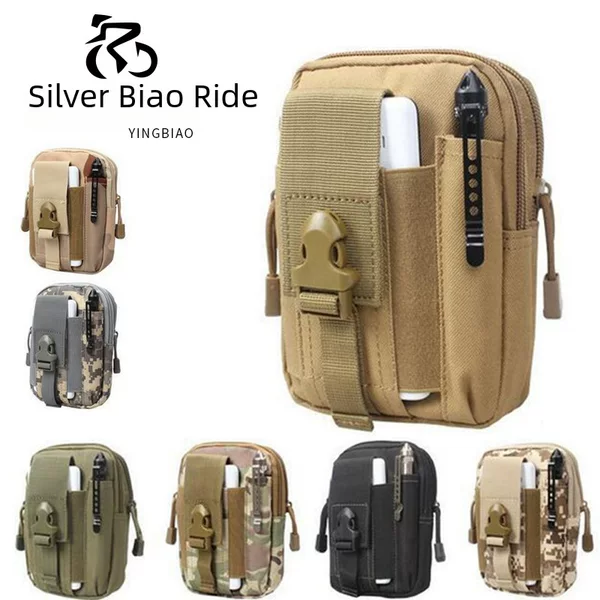 Waist Bag Outdoor Sports Military Fan Battle Speed Portable Bag Mobile Phone Hanging Bag Waterproof Multifunctional Camouflage Mountaineering Running Waist Bag