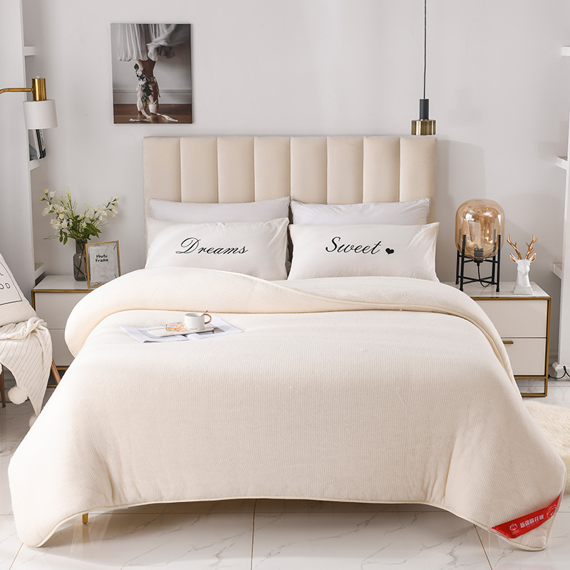 Xinjiang Cotton Filled Quilt with Thick Core Winter Quilt Warm Blanket Single and Double Size Cotton Filled Quilt Mattress Cover Wholesale