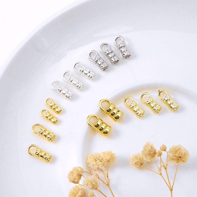 铜镀18K真金保色项链万能连接夹扣14K包金链钢丝线收尾包卡扣 B49