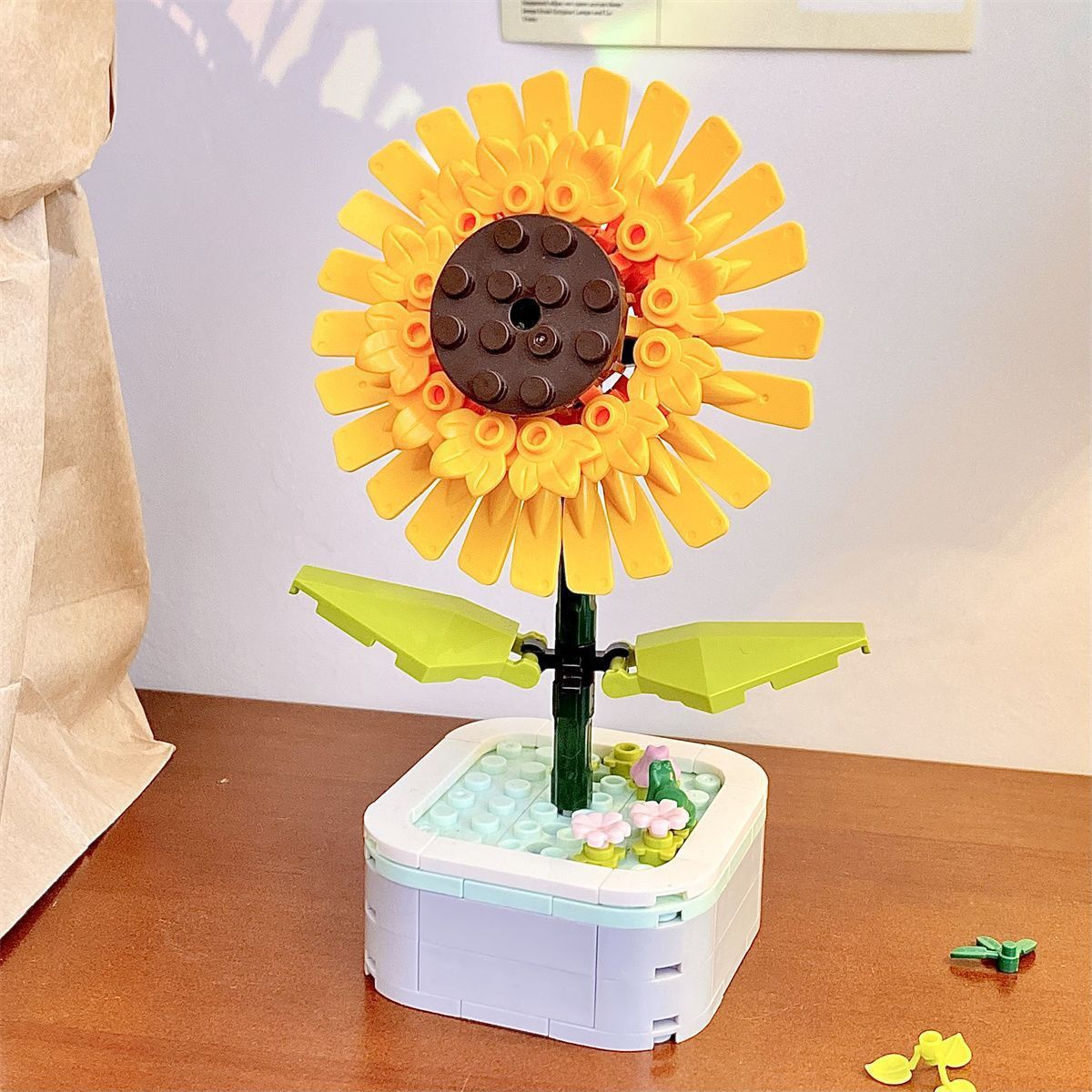 Compatible LEGO small particle building blocks flower bouquet children's puzzle assembled toys men and girls handmade gift stall wholesale