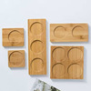 Wooden storage system with glass home use, square Japanese dinner plate from natural wood