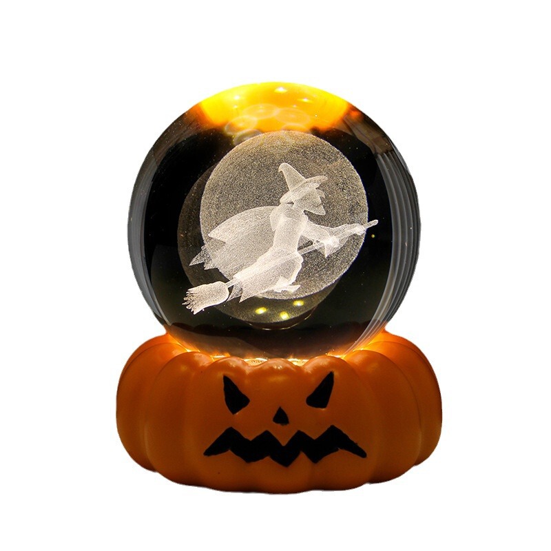 ハロウィン スカル パンプキンランプ ゴースト クリスタルボール ナイトライト ホームデコレーション 雰囲気ランプ クリエイティブ デスクトップオーナメント|undefined