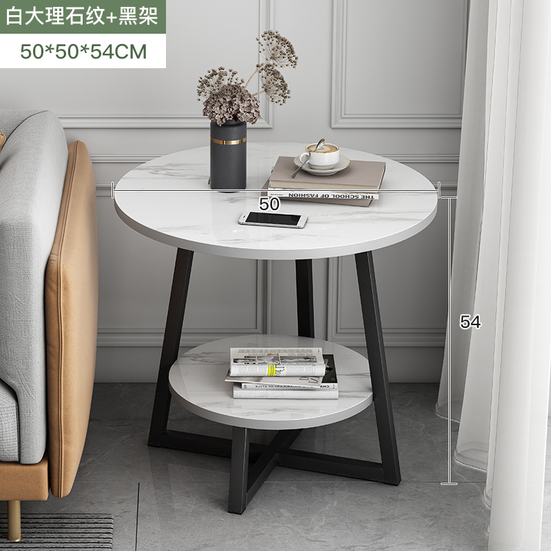 Mesa de café Luz de lujo nórdico combinación moderna simple pequeña mesa de café pequeña mesa redonda simple sala de estar casa pequeño sofá mesa lateral