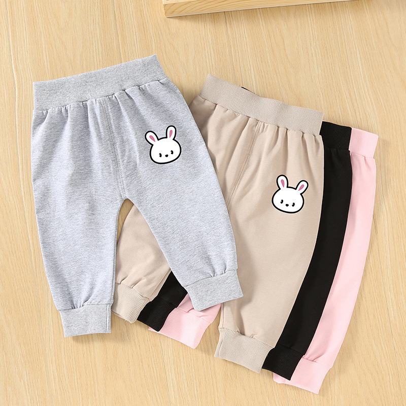 Baby Sweatpants Bunny Design Cotton Spring Autumn Wear