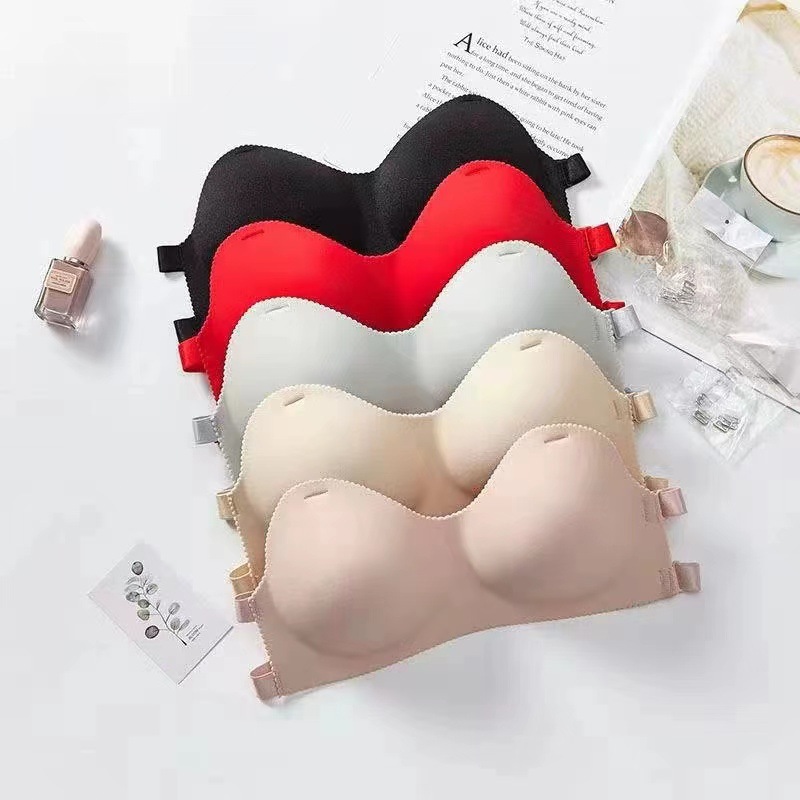 High Quality Kaka Strapless Tube Top Underwear Women's Rimless Small Chest Gathering Non-slip Wrap-up Chest Anti-walking Bra