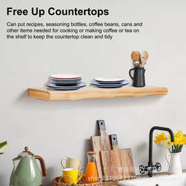 家用客厅挂墙架子打孔一字板书架墙壁装饰墙上置物架实木小架子