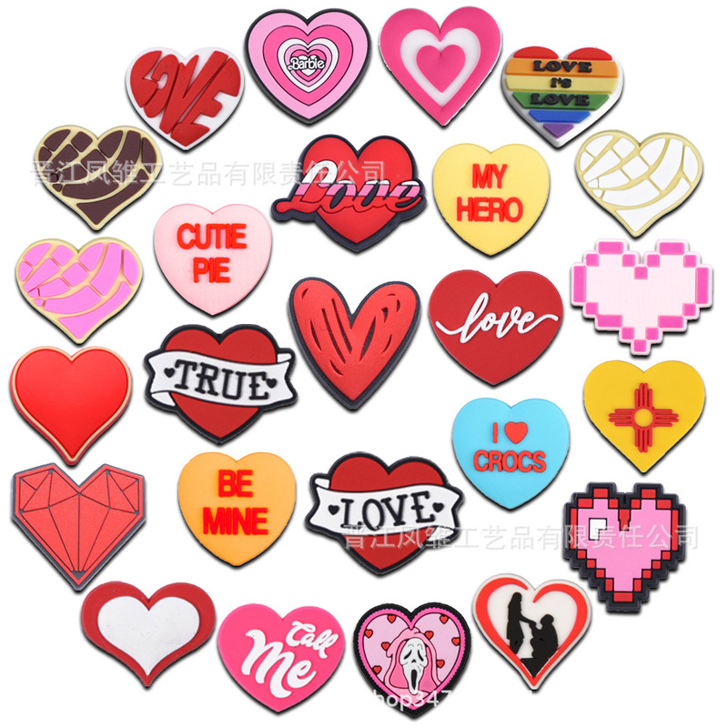 Love shoes flower diy hole shoes decorative buckle Valentine's Day cartoon shoes flower Amazon in stock shoes DIY love decoration