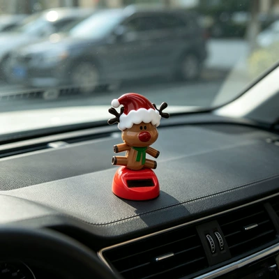 Cross-border Christmas solar energy Car ornaments - 5510cm-gross-weight-39g-deer-man-with-packaging-double-sided-sticker