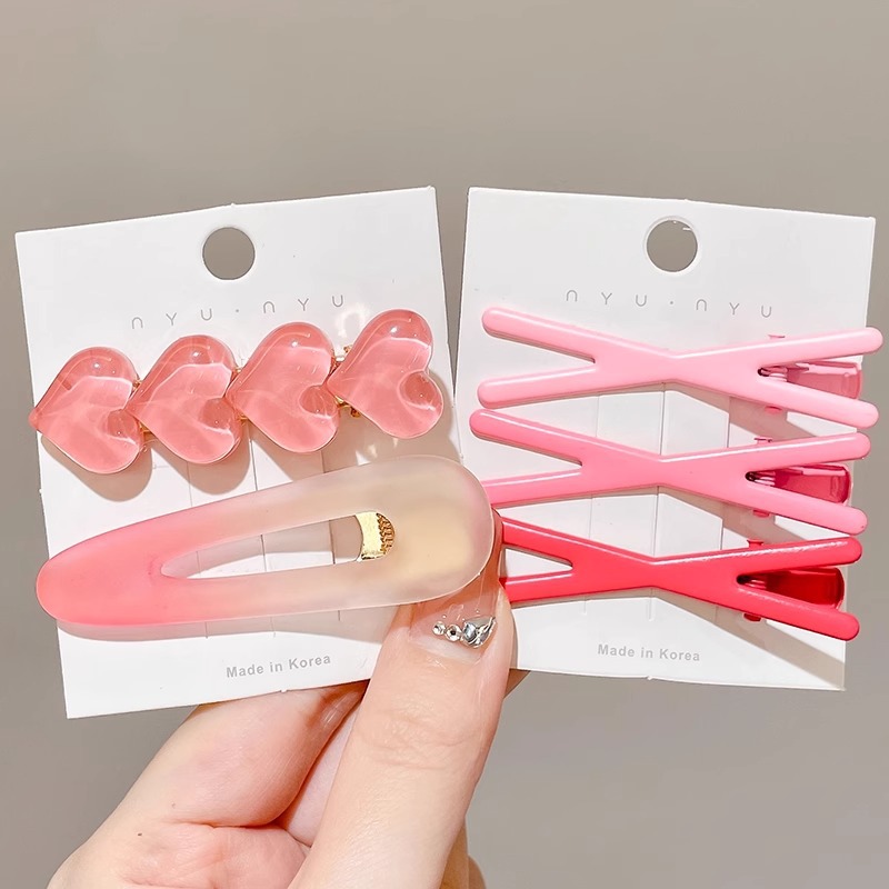 Rosa horquilla femenina 2024 Nueva horquilla BB clip frente flequillos laterales horquilla rota lindo clip de dopamina otoño