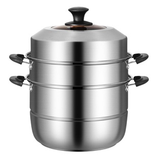 Factory Direct Sales New induction cooker Universal extra thick stainless steel double-layer steamer household steamer stainless steel steamer