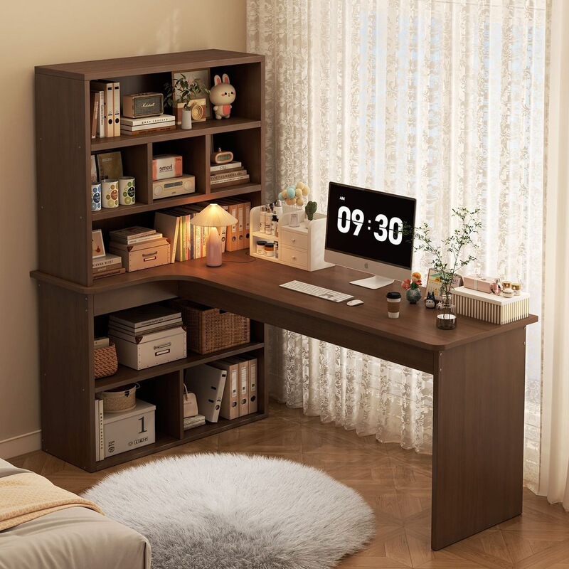 Corner desk with bookshelf, office computer desk, bedroom student desk, simple writing desk, integrated corner gaming desk Corner desk with bookshelf, office computer desk, bedroom student desk, simple writing desk, integrated corner gaming desk