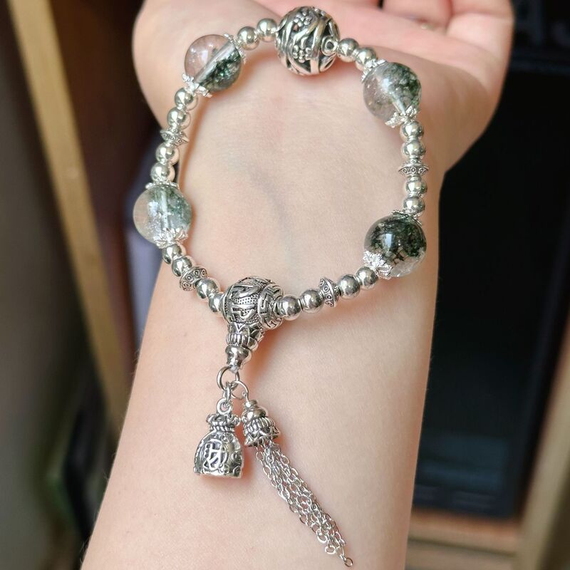 Green Ghost Crystal Hydrangea Bracelet Quartzite Women's Ins Casual Light Luxury High-End Niche Design Gentle Temperament Gift