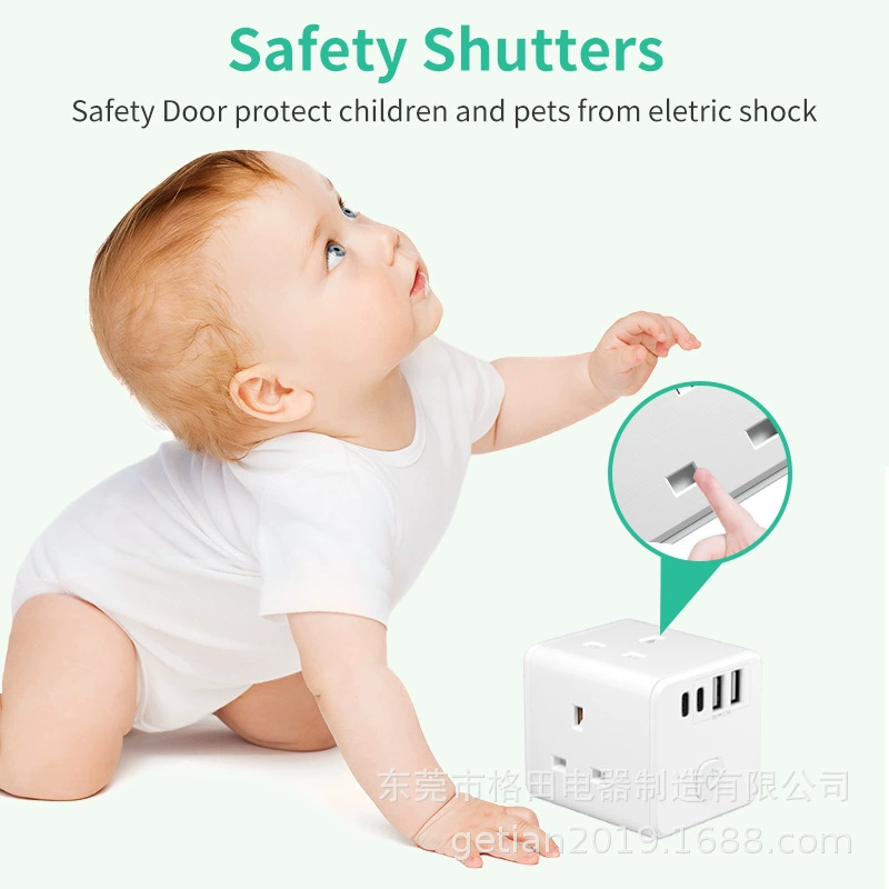 British Rubik's Cube Wall socket Wall Plug in British Smart Smart USB Fast Charging Ruby Cube Furniture Sites