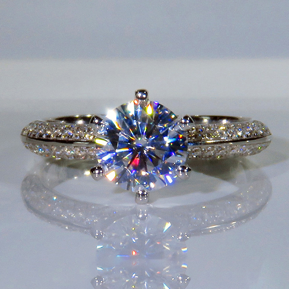 Fashion Geometric Copper Inlay Zircon Rings 1 Piece