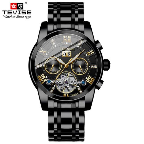 Swiss brand TEVISE men's watch, stylish watch, mechanical watch, multifunctional waterproof luxury watch