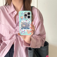 薄荷绿相框海豚Kitty链条适用iPhone16苹果15ProMax/14手机壳新款