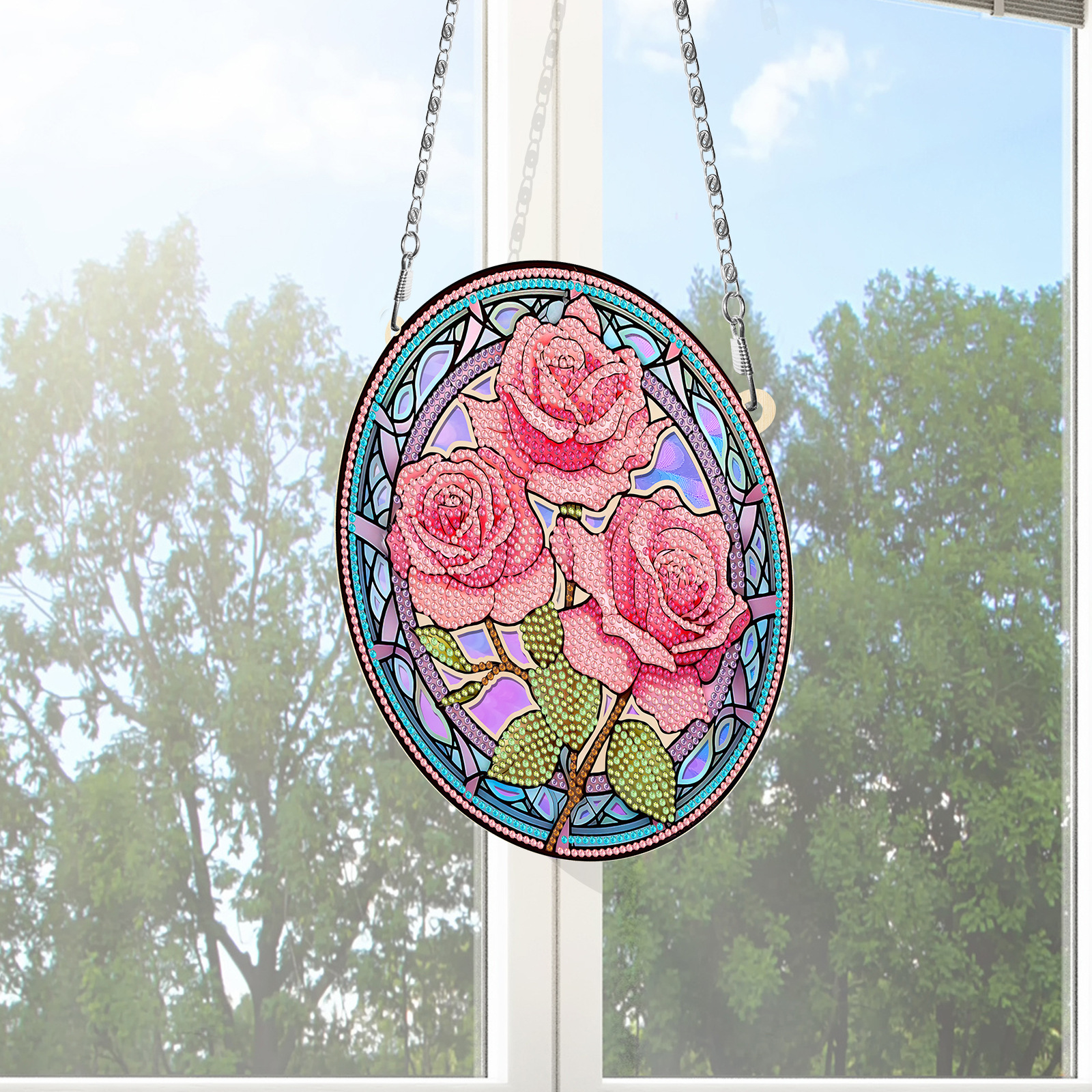 Pintura de diamantes DIY perimetral anillo de brillo decoración de pared en la puerta del restaurante nórdico colgante pintura al por mayor