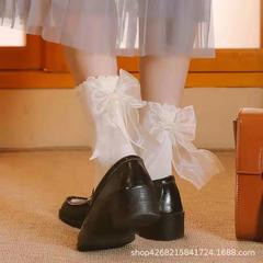 Bow socks for women jk mid-calf socks Lolita ins macho socks lace princess lace socks