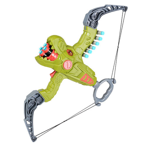 New Children's Dinosaur Bow and Arrow Toy Soft Bow and Arrow Manual Continuous Fire Boys Indoor Outdoor Archery Shooting Set 