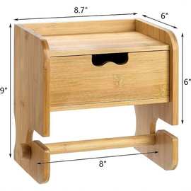 跨境实木墙面卷纸架壁挂式木质卫生纸架卫生间抽纸湿巾分配器