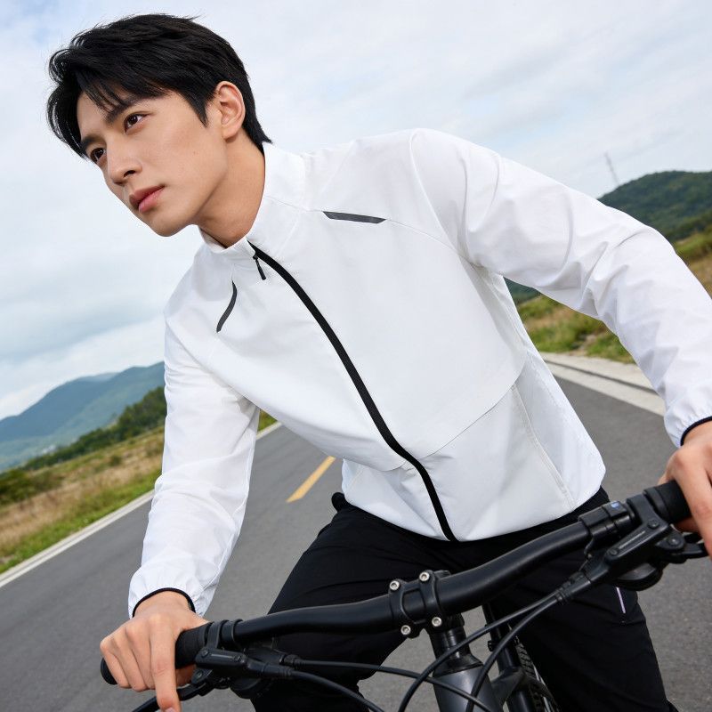 New Trendy Outdoor Functional Jacket for Men and Women, Thin, Sun-Protective, Breathable, Quick-Dry, Stand-Collar, Windproof Cycling Sports Windbreaker
