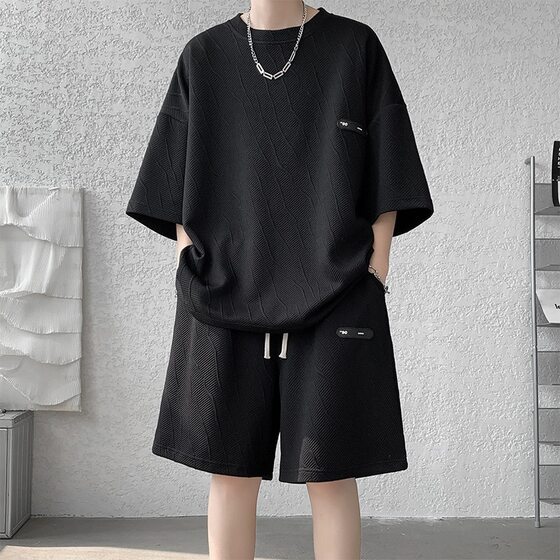 Summer fashion casual sports boys cool handsome wear suit fashion temperament with a set of short sleeve fashion