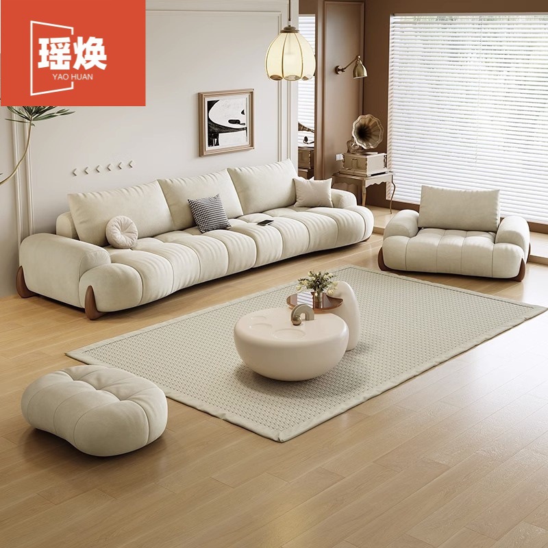 New Internet Celebrity Cream Style Sofa Nordic Style Small Apartment Cat Claw Sofa Modern Simple Living Room Home Sofa