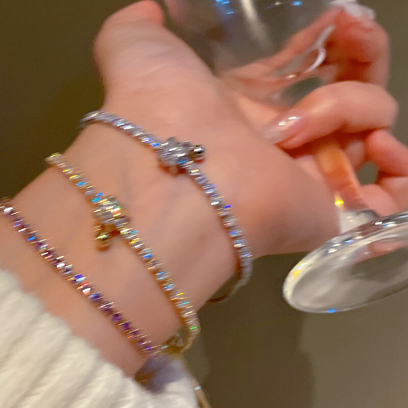 Shiny small circle small waist bracelet 2023 electroplated 14K gold silver bracelet bracelet