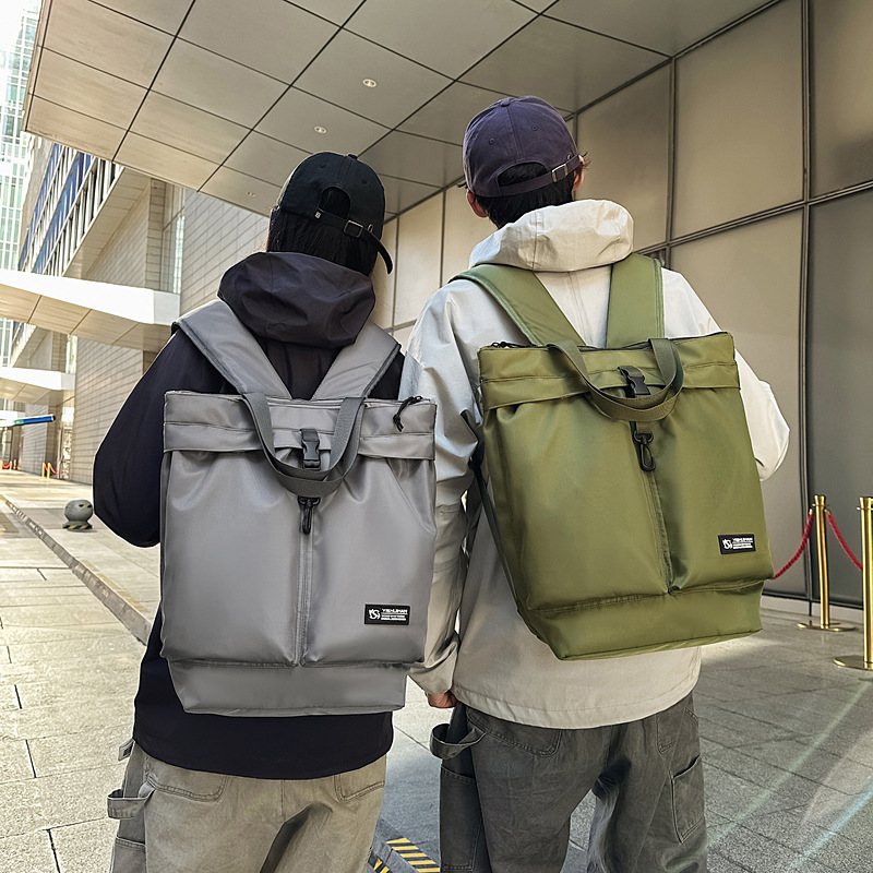 Backpack Men's and Women's Computer Bag Trendy Brand Large Capacity School Bag Travel Outdoor Commuter Backpack Solid Color Simple Couple Bag